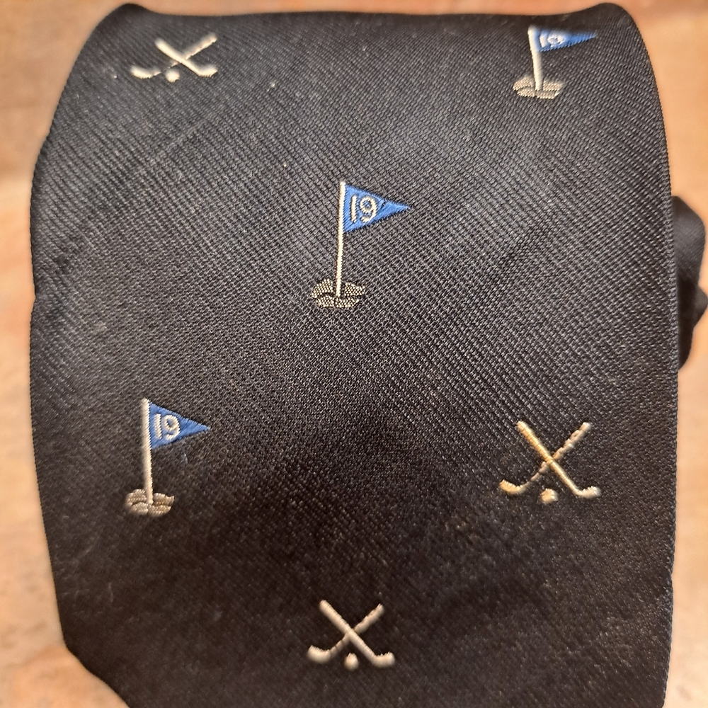 Vintage Polo by Ralph Lauren Navy 19th Hole Golf Tie 55" X 3" - Picture 3 of 7